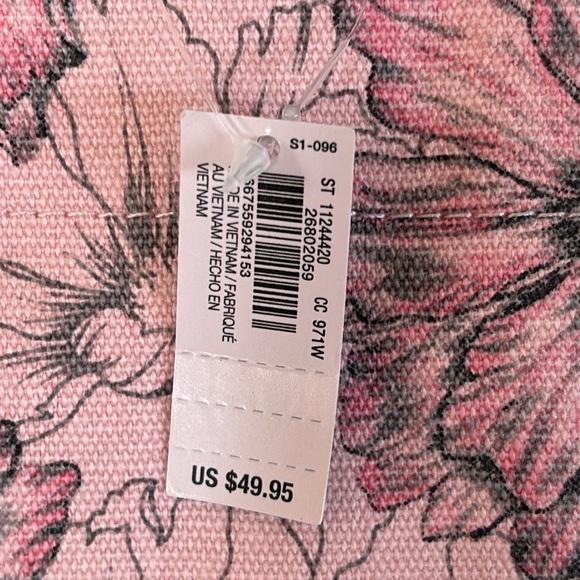 Brand New Victoria's Secret Pink Grey Floral Tote Bag Snap Close Shoulder Purse - Picture 2 of 15